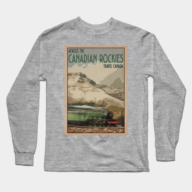 Retro Railway Travel Canada_03 Long Sleeve T-Shirt by seadogprints